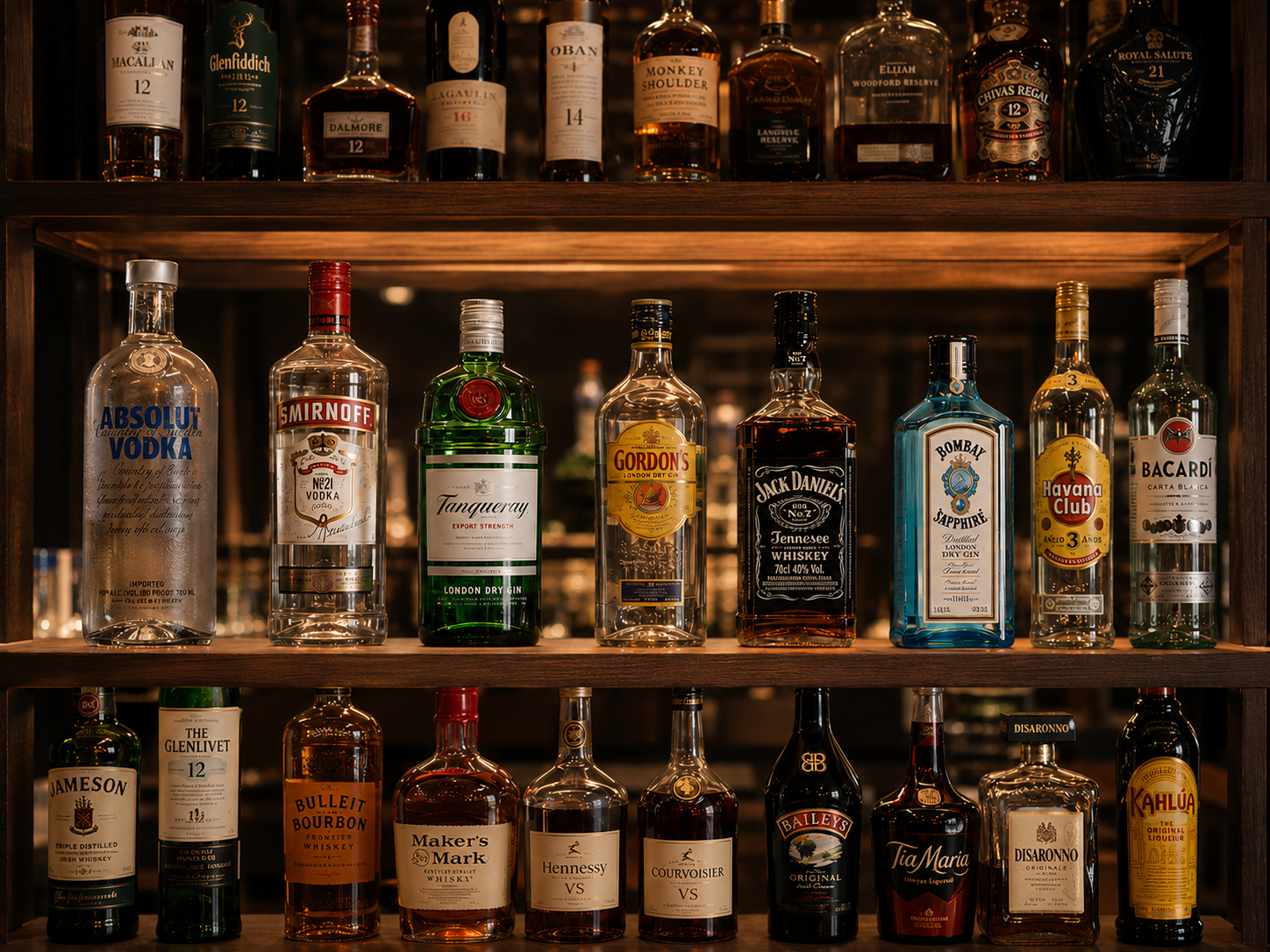 Bar shelf scanned by the StockLens AI live scanner